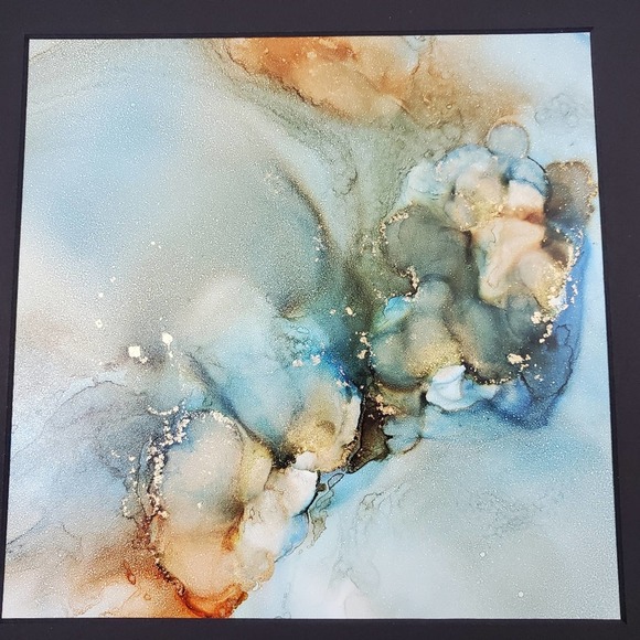 Original Alcohol Ink on Grafix & Matted in Black - Picture 3 of 4